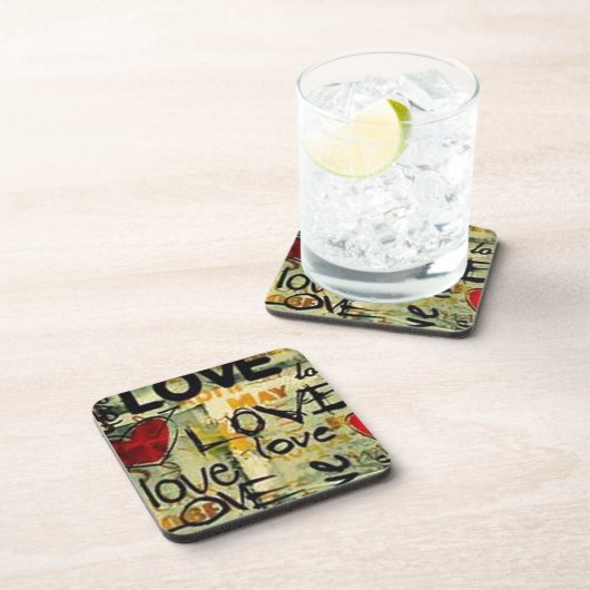 Eine kleine Liebe Graffiti Untersetzer (Rechte Seite)