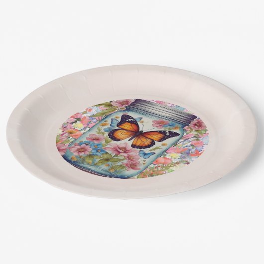 Eine kleine Liebe in einer Whirlpooldusche Pappteller (Schrägansicht)