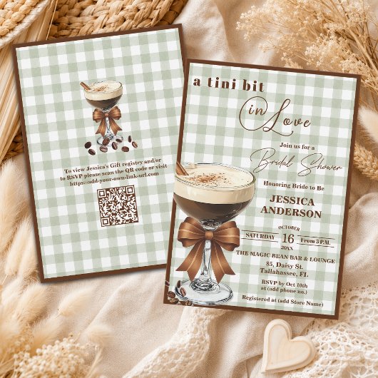 Eine kleine Liebe QR Code Espresso Brautparty Einladung