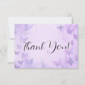 Eine kleine Lila Babydusche Dankeskarte (Vorderseite)