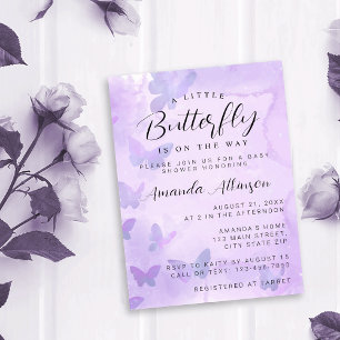 Eine kleine Lila Babydusche Einladung