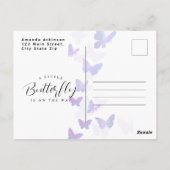 Eine kleine Lila Babydusche Postkarte (Rückseite)