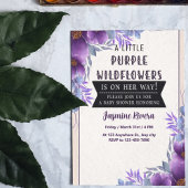 Eine kleine Lila Wildblumen Kinderdusche Einladung