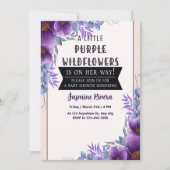 Eine kleine Lila Wildblumen Kinderdusche Einladung (Vorderseite)