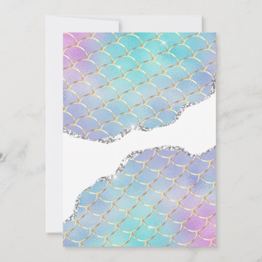 Eine kleine Meerjungfrau ist auf ihrem Weg Baby Du Einladung (Rückseite)