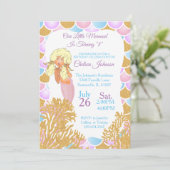 Eine kleine Meerjungfrau zum 00. Geburtstag Einladung (Stehend Vorderseite)