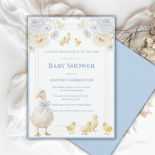 Eine kleine Meise Blau Gelb Süße Babyparty Einladung