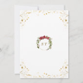 Eine kleine Menge Joy Poinsettia Gold Baby Dusche Einladung (Rückseite)