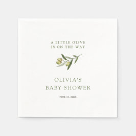 Eine kleine Minimalistische Babydusche aus Olivenö Serviette