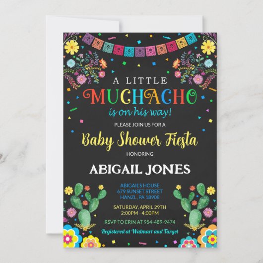 Eine kleine Muchacho-Babydusche Einladung (Vorderseite)