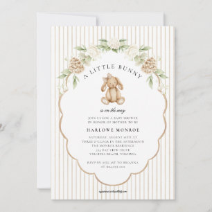 Eine kleine neutrale Baby-Shower-Einladung mit Häs Einladung