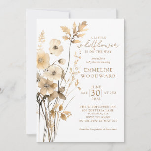 Eine kleine neutrale Babydusche für Wildblumen Einladung