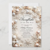 Eine kleine neutrale Babydusche mit Schneeflocken Einladung (Vorderseite)