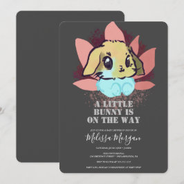 Eine kleine Niedliche Babydusche Grau Einladung