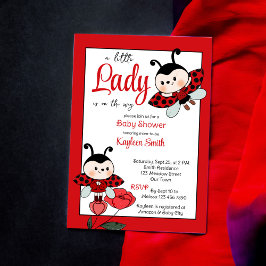 Eine kleine niedliche Ladybug Babydusche Einladung