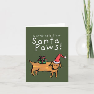 Eine kleine Notiz von Santa Paws Klapp-Grußkarte Karte