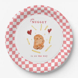 Eine kleine Nugget auf dem Weg Baby Shower Pappteller