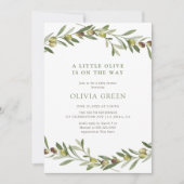 Eine kleine Olive-Babydusche Einladung (Vorderseite)