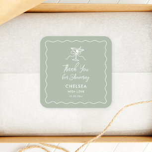 Eine kleine One ist auf dem Weg Baby Shower Danke Quadratischer Aufkleber
