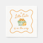 Eine kleine orangefarbene Süsse-Babydusche Serviette (Vorderseite)