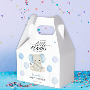 Eine kleine Peanut Blue Green Elephant Baby Dusche Geschenkschachtel