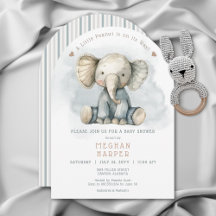 Eine kleine Peanut Elephant Blue Arch Baby Dusche