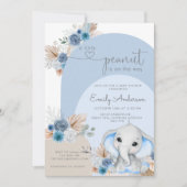 Eine kleine Peanut Elephant Boho Baby Dusche Einladung (Vorderseite)
