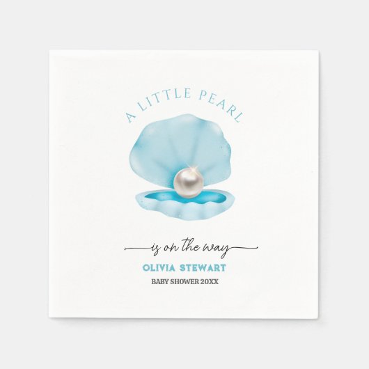 Eine kleine Perle befindet sich auf der Way Baby D Serviette (Vorderseite)