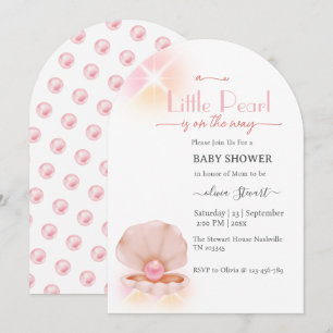Eine kleine Perle ist auf dem Weg Baby Dusche Einladung