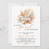 Eine kleine Perle ist auf dem Weg zur Babydusche Einladung (Vorderseite)