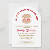 Eine kleine Perle ist auf dem Weg zur Seashell Bab Einladung (Vorderseite)