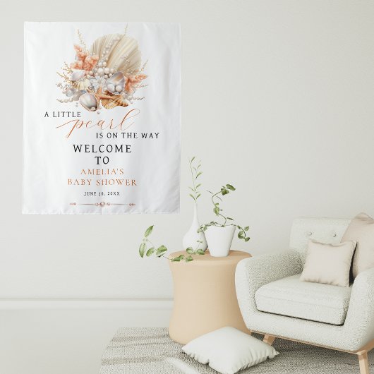 Eine kleine Perle ist unterwegs Begrüßungszeichen Wandteppich