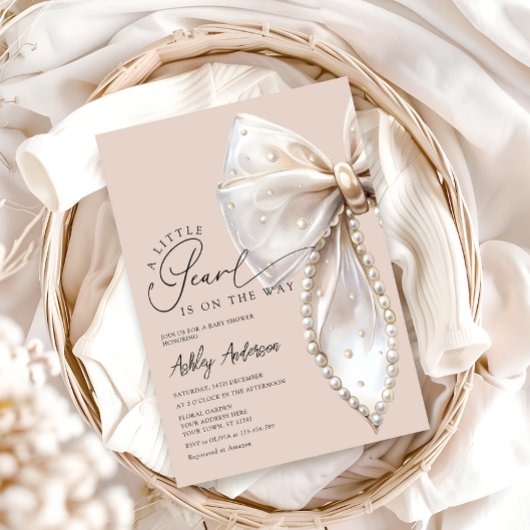 Eine kleine Perle ist unterwegs mit einer Beige Bo Einladung