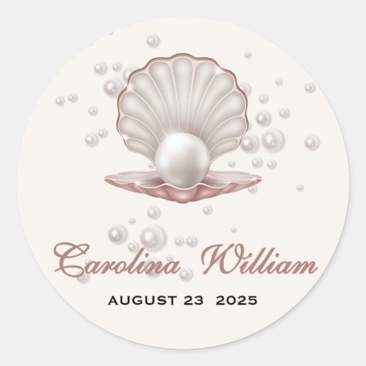 eine kleine Perle unter der Babydusche Runder Aufkleber (Vorderseite)