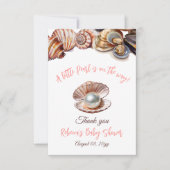 Eine kleine Perle unter der Kinderdusche des Meere Dankeskarte (Vorderseite)