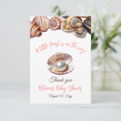 Eine kleine Perle unter der Kinderdusche des Meere Dankeskarte (Stehend Vorderseite)