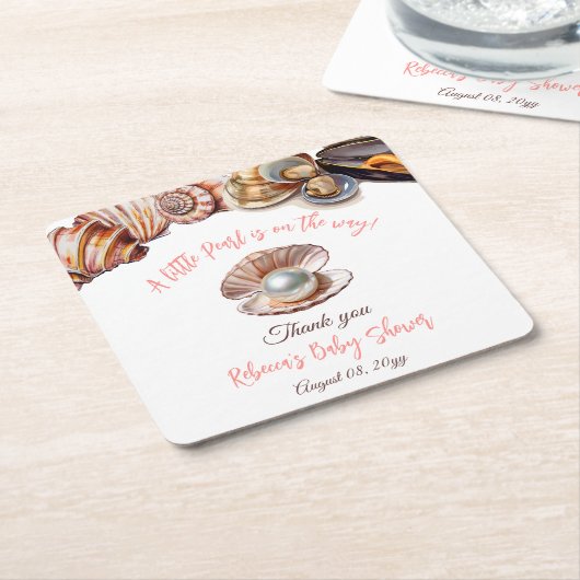 Eine kleine Perle unter der Kinderdusche des Meere Rechteckiger Pappuntersetzer (angewinkelt)