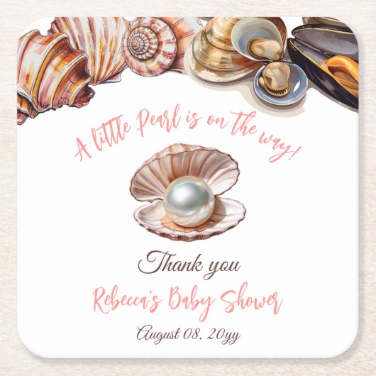 Eine kleine Perle unter der Kinderdusche des Meere Rechteckiger Pappuntersetzer (Vorderseite)