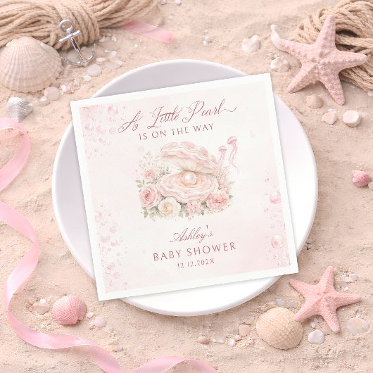 Eine kleine Perlen-Mädchen-Baby-Party Serviette