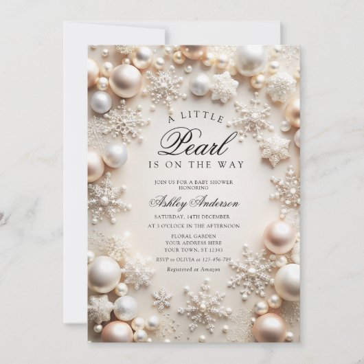 Eine kleine Perlendusche Einladung (Vorderseite)