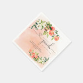 Eine kleine Pfirsichdusche Napkin Serviette (Ecke)