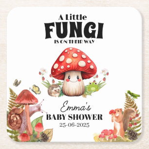 eine kleine Pilzpilzspuppe Butterfly Moth Babydusc Rechteckiger Pappuntersetzer