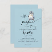 Eine kleine Pinguin-Babydusche Einladung (Vorne/Hinten)