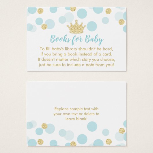 Eine kleine Prince Baby Dusche bringt eine Reservi (Vorne & Hinten)