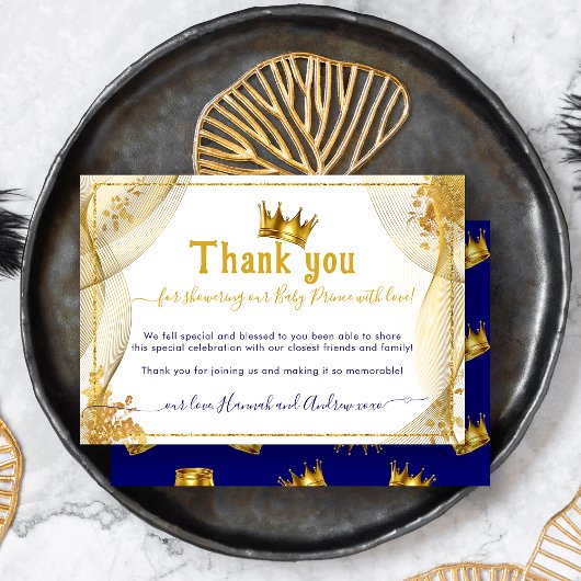 Eine kleine Prince Baby Dusche danke Karte