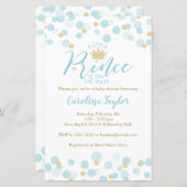 Eine kleine Prince Blue Gold Baby Dusche Einladung (Vorne/Hinten)