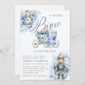 Eine kleine Prince Royal Blue Dusche - Einladung (Vorne/Hinten)