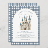 Eine kleine Prince Royal Castle Babydusche Einladung (Vorne/Hinten)