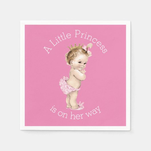Eine kleine Princess Baby Dusche pink Serviette (Vorderseite)