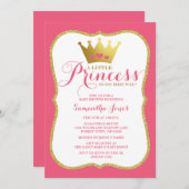 Eine kleine Princess Baby Dusche Rosa und Gold Einladung (Vorne/Hinten)